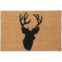 Relaxdays deurmat kokos - voetmat 40x60 cm - kokosmat weerbestendig - antislip - hert