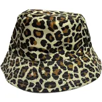 CHPN Leopard print hoedje - Pantenrpint vissershoedje - Bucket hat - Vissershoedje - Omkeerbaar - Luipaardprint of zwart - Unisex - One size -