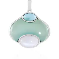 Cavill - Luxe hanger 925 sterling zilver met Aqua Chalcedoon 16,02 ct, Blauwe Maansteen 4,05 ct en Larimar 1,17 ct - Blauw groen
