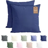 Lavea Set van 2 Kussenslopen - 60x60 - 100% Microvezel - Zachte en Adememende Kussenhoezen, OEKO-TEX Gecertificeerd - Marineblauw