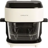 Create - Glazen heteluchtfriteuse van 6 L met vernevelingsfunctie - Gebroken wit - AIR FRYER STUDIO CRYSTAL LARGE