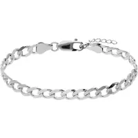 Lucardi - Kinder Zilveren kinder schakelarmband - Armband - 925 Zilver - Zilverkleurig - 17 cm