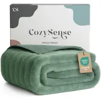 CozySense Fleece Deken 150x200 cm - Superzachte Plaid - Blanket van Dubbelzijdig Materiaal - Licht, Warm Dekentje voor Bank of Bed - Groen