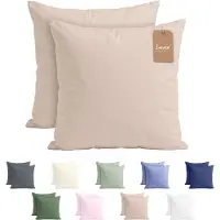 Lavea Set van 2 Kussenslopen - 80x80 - 100% Microvezel - Zachte en Adememende Kussenhoezen, OEKO-TEX Gecertificeerd - Zand