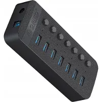ORICO Ct2U3-7Ab USB-A 3.0 hub met schakelaars - zwart