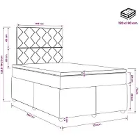 vidaXL Boxspringbed met matras Lichtgrijs 120 x 190 cm Fluweel