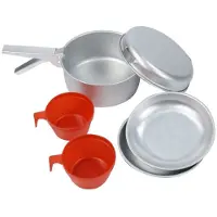 Regatta kookset 2 persoons aluminium zilver/rood 7 delig