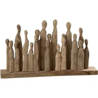J-Line Grote Groep Figuren Hout Naturel