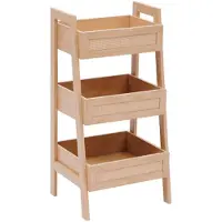 Konges Sløjd 5Five Opbergrekje met rieten afwerking - 3 niveaus - 40x34x80cm - Beige