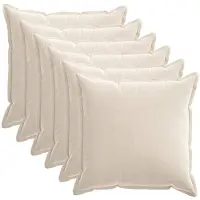 vidaXL Kussensloop 6 st HOUTEN Crèmekleurig 65 x 65 cm Chenille Stof