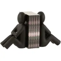 J-Line Boekensteun P'tit Maurice Poly Zwart Set van 2