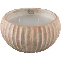 Ptmd Outdoor Kaars Elora Bruin Cement Ribbel Extra Large