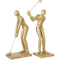 J-Line Golfer Polyresin Goud Assortiment Van 2