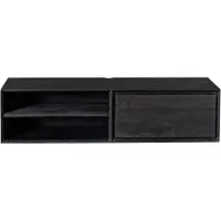 Starfurn Zwevend TV-meubel Ambiance Mangohout Zwart 120cm