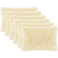 vidaXL Kussensloop 6 st HEERLEN Crèmekleurig 50 x 80 cm PV Fleece