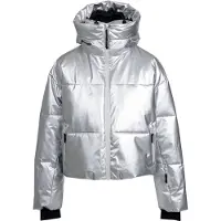 Brunotti - Fiaskia-Metallic Skijas Dames - Silver - Ski Jas - Wintersport - 10K Waterdicht - Skipashouder - XL