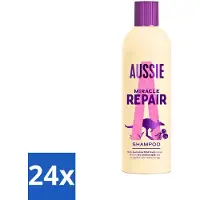 Aussie 24 x - Shampoo - Repair Miracle - Herstellend - Voor Beschadigd Haar - 300 ml - Herstellende Shampoo - Beschadigd Haar - Haarverzorging - Haarmaskers - Notenolie