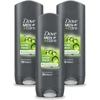 Dove 3 x Men+Care Douchegel - Extra Fresh - 250 ml - Voordeelverpakking - 3 stuks