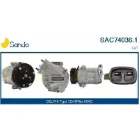 SANDO SAC74036.1 5CVC Airconditioner, compressor R134a voor FIAT TIPO stationwagen (356), TIPO hatchback (356), 500L (351, 352), TIPO break (356)