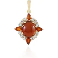 Cavill Hessoniet-granaat, vergulde zilveren hanger