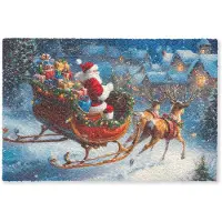 MuchoWow Deurmat 60x40 cm - Droogloopmat Kerstman - Rendier - Kerst - Sneeuw - Mat voor binnen - Schoonloopmat - Deurmatten met print - Inloopmat