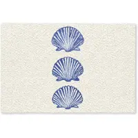 MuchoWow Deurmat 60x40 cm - Droogloopmat Schelpen - Blauw - Patroon - Mat voor binnen - Schoonloopmat - Deurmatten met print - Inloopmat