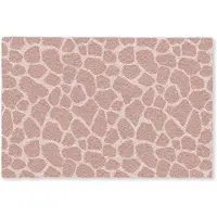 MuchoWow Deurmat 60x40 cm - Droogloopmat Giraffe - Lichtroze - Warm - Roze - Mat voor binnen - Schoonloopmat - Deurmatten met print - Inloopmat