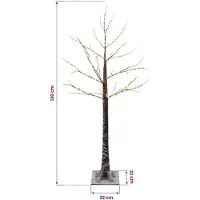 vidaXL - Sneeuwbedekte - LED-kerstboom - Bruin - 22 - x - 22 - x - 120 cm - Kunststof