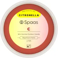 Spaas 6x Mini Citronella Buitenkaars Brandduur ± 15 U Levendig Rood