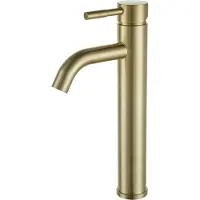 Diamond Line Wastafelkraan Rocco Opbouw Hoog Rond Geborsteld Goud 1 Greeps
