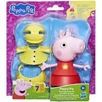 Pipsa Possu Peppa Pig-speelgoed Peppa Regendag-aankleedfiguur van 15 cm, met 6 modeaccessoires, peuterspeelgoed, 3+