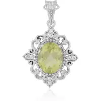 Cavill Ouro Verde-kwarts zilveren hanger, Braziliaans, 2,994 ct