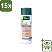 Kneipp 15 x - Douchegel - New Energy - Energieke Geur - 200 ml - Wasstrips - Douchegel - Energie - Rozemarijn - Natuurlijke Geur - Hydraterend