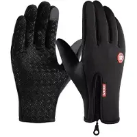 CHPN Zwarte handschoenen - Sporthandschoen - Met rits - Small (mannen XS) - Touchscreen - Waterbestendig -
