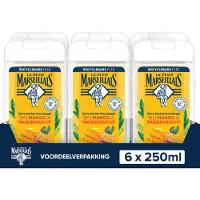 Le Petit Marseillais extra zachte douchegel bio mango en passievrucht, dermatologisch en pH-neutraal voor de huid, 6x250ml