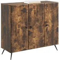 vidaXL Dressoir Gerookt eiken 89 x 34,5 x 80 cm Bewerkt hout