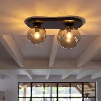 Hoyz Collection - Plafondlamp Bolla - Bruin - 25x47x25 cm