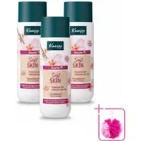 Kneipp 3 x - Douchegel - Soft Skin - Amandelbloesem - 200 ml - Bulkverpakking - Droge huid - Douchemop - Gevoelige huid