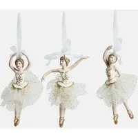 Loberon Hanger set van 3 crème/goudkleurig
