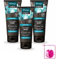 Kneipp 3 x - Sport Douche 2‑in‑1 - Men - 200 ml - Bulkverpakking - Sportdouche - Douchemop - Herstel na sporten