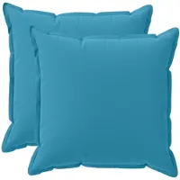 vidaXL - Kussen - met - kussen - HOUTEN - 2 - st - Lichtblauw - Polyester