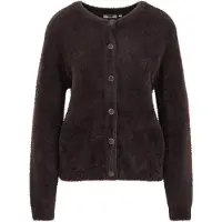 We fashion - Dames fluffy vest - Regular fit - Donkerbruin - Maat: S