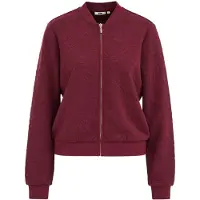 We fashion - Dames bomberjack van sweatstof met structuur - Regular fit - Donkerrood - Maat: M