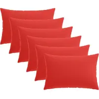 vidaXL - Kussen - 6 - st - HEERLEN - Rood - 30 - x - 50 - cm - Polyester