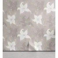 KOZMOS TEKSTİL VE GERİ DÖNÜŞÜM SANAYİ TİCARET LİMİTED ŞİRKETİ aftrekbare en lijmbehang voor thuis, draaiende lijnen, zelfklevende woonkamerkeukenaccent, 33 cm x 250 cm, warm taupe en wit