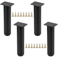 PromoHome 4 verstelbare meubelpoten – Robuust metalen materiaal, geschikt voor keuken en woonkamer, 18-32 cm, zwart