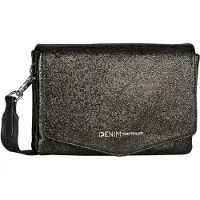 Tom Tailor schoudertas koppeling Quinn Flap Bag No Zip Metallic Black antraciet