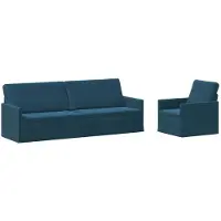 vidaXL Bankstel 2 pcs Blauw fluweel