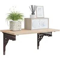 vidaXL Wandplankbeugels 2 st Antiek Bruin 27.5 x 23 x 4 cm Staal