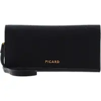 PICARD Leren portemonnee schoudertas Viora 1 Long Wallet Black zwart